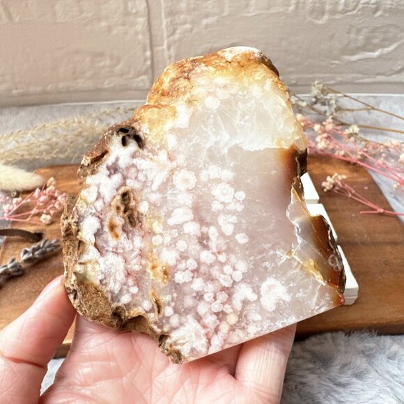 Beautiful Pink Amethyst with Flower Agate Slab - Picture 1 of 5